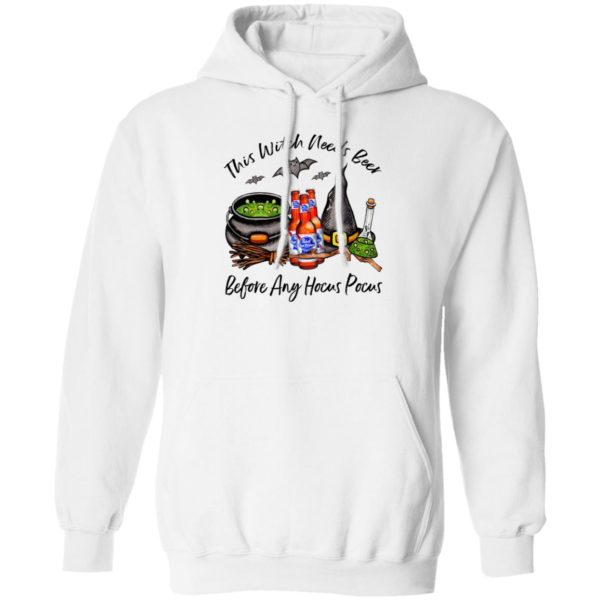 Pabst Blue Ribbon Bottle This Witch Needs Beer Before Any Hocus Pocus Halloween T-Shirt