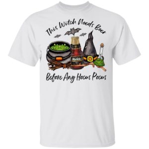 Modelo Negra Bottle This Witch Needs Beer Before Any Hocus Pocus Halloween T-Shirt
