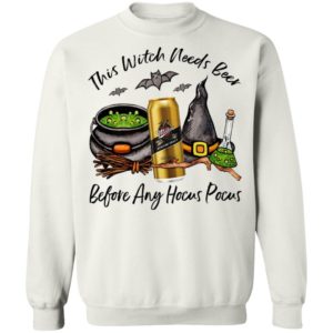 Miller Genuine Draft Can This Witch Needs Beer Before Any Hocus Pocus Halloween T-Shirt