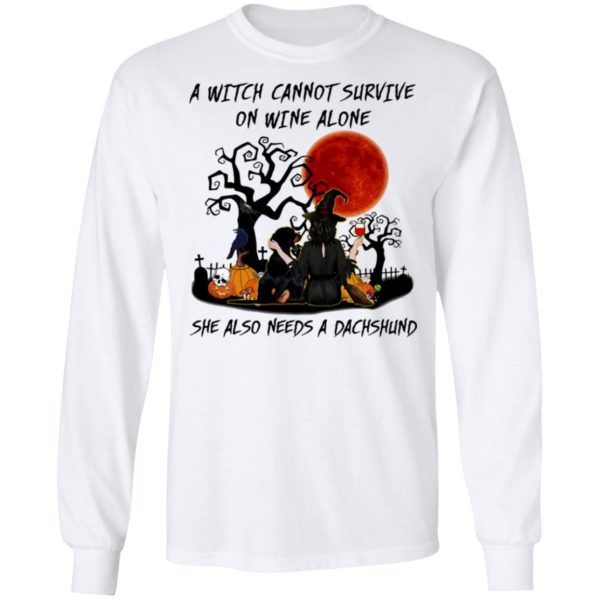 A Witch Cannot Survive On Wine Alone She Also Needs A Shih Tzu Halloween T-Shirt