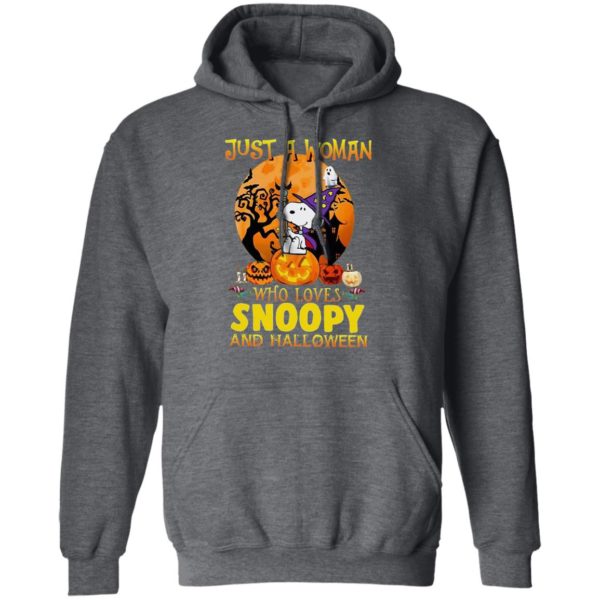 Just A Woman Who Loves Snoopy And Halloween T-Shirt