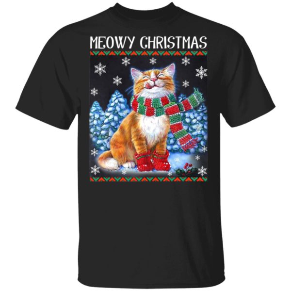 Meowy Lovely Cat Christmas Shirt