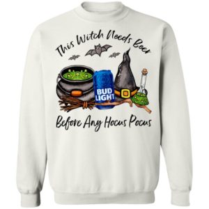 Bud Light Can This Witch Needs Beer Before Any Hocus Pocus Shirt