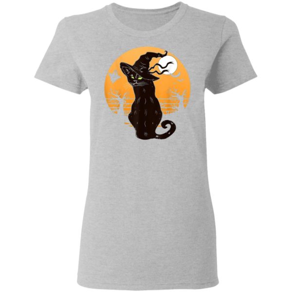 Retro Halloween Black Cat T-Shirt