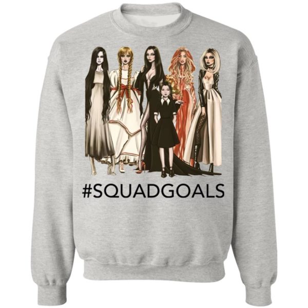 Halloween Squad Goals Samara, Annabelle, Morticia T-Shirt, LS, Hoodie
