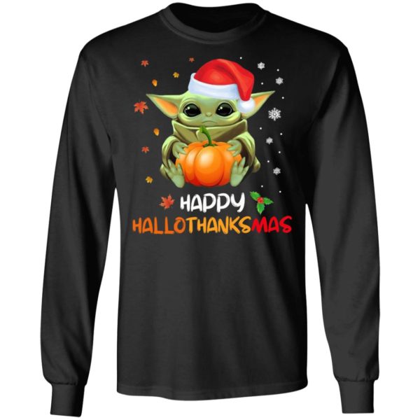 Baby Yoda Happy Hallothanksmas T-Shirt