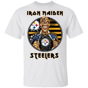 Pittsburgh Steelers Iron Maiden Halloween Football T-Shirt