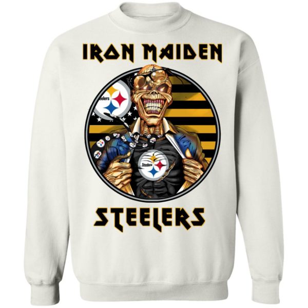 Pittsburgh Steelers Iron Maiden Halloween Football T-Shirt