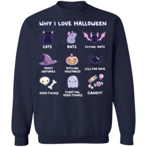 Why I Love Halloween Cute Cats Rats Fancy Costumes Candy T-Shirt