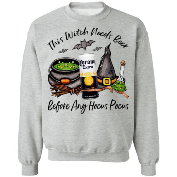 Corona Can This Witch Needs Beer Before Any Hocus Pocus T-Shirt