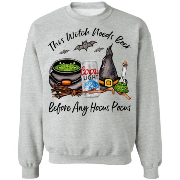 Coors Light Can This Witch Needs Beer Before Any Hocus Pocus T-Shirt