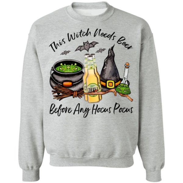 Miller Chill with Lime Lager Bottle This Witch Needs Beer Before Any Hocus Pocus T-Shirt