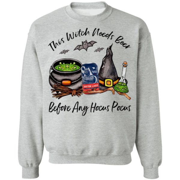 Samuel Adams Boston Can This Witch Needs Beer Before Any Hocus Pocus T-Shirt