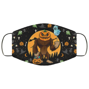 Bigfoot Pumpkin Trick Or Treat Head Halloween Face Mask