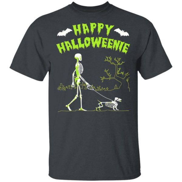 Skeleton Happy Halloween Dog T-Shirt