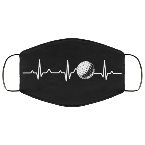 Golf Heartbeat Face Masks Fathers Day Gift Golf Dad Face Mask