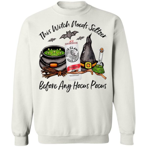 White Claw Raspberry This Witch Needs Seltzer Before Any Hocus Pocus Halloween T-Shirt