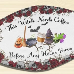 This Witch Needs Coffee Before Any Hocus Pocus Halloween Face Mask