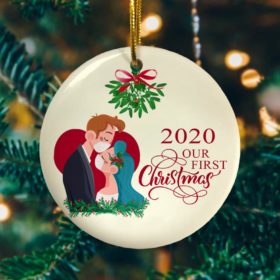 Bride and Groom Our First Christmas 2020 Decorative Christmas Ornament - Funny Holiday Gift