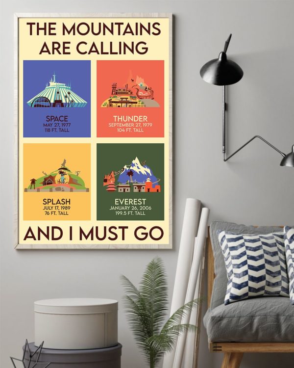 The Mountains Are Calling And I Must Go Vintage Poster, Canvas