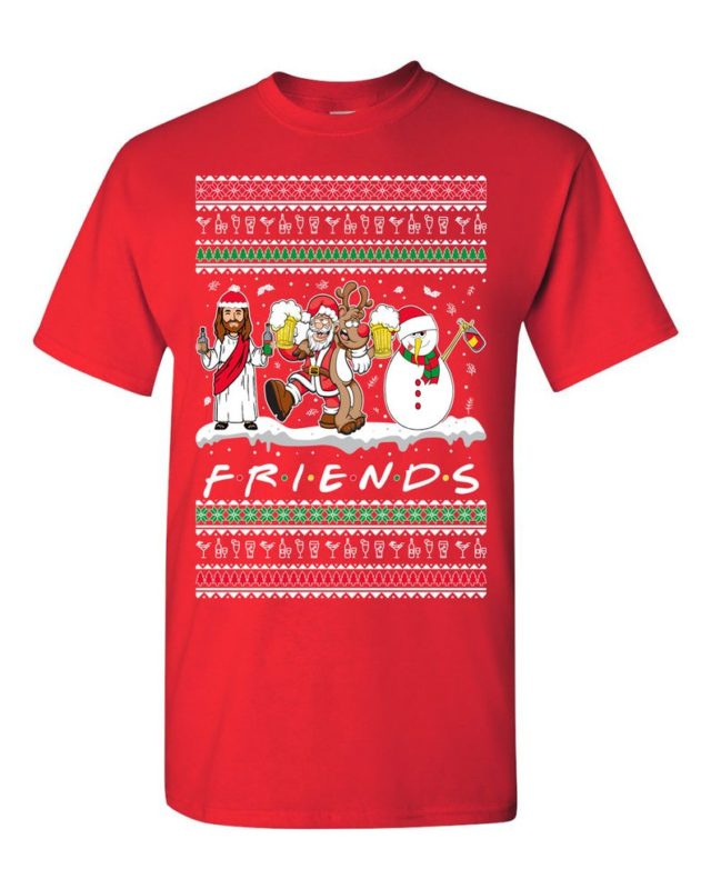 Friends Jesus Santa Claus Ugly Christmas Sweater