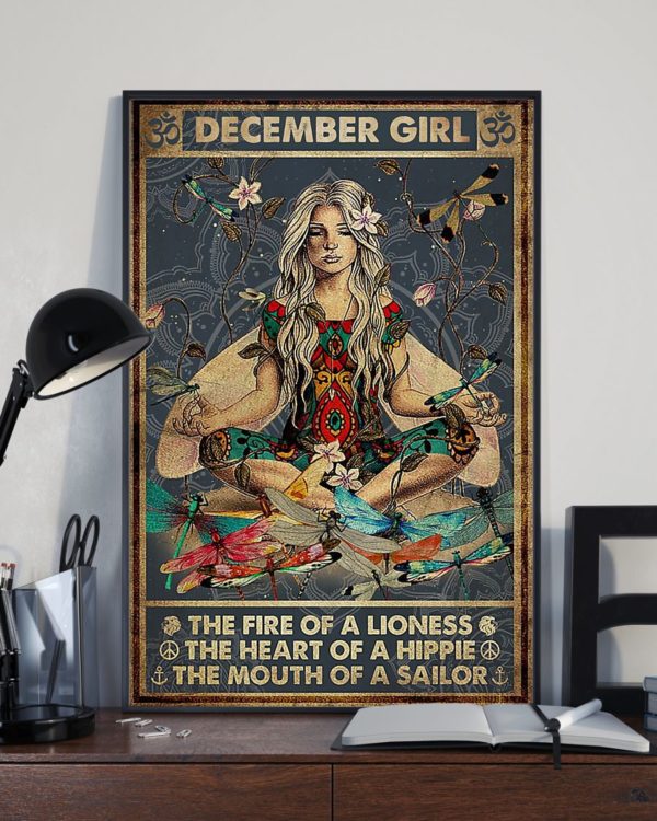 Yoga December Girl The Fire Of A Lioness The Heart Of Hippie Poster Poster, Canvas