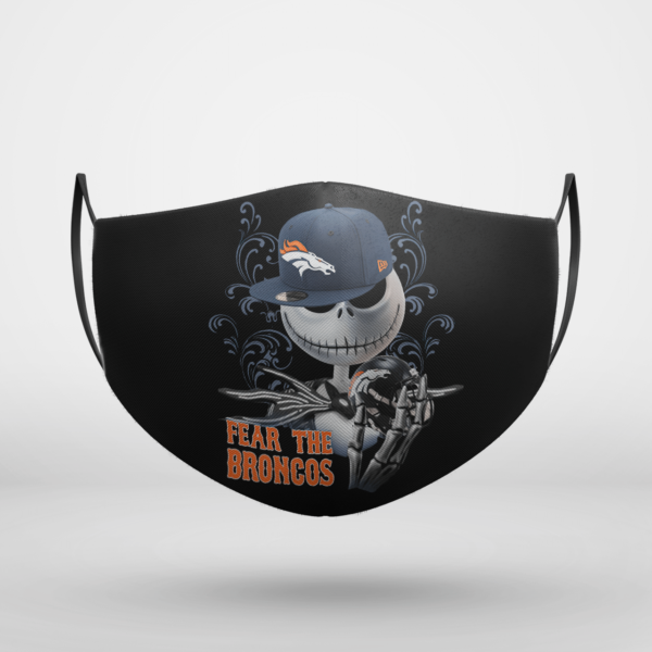Fear The Denver Broncos Jack Skellington NFL Halloween Face Mask