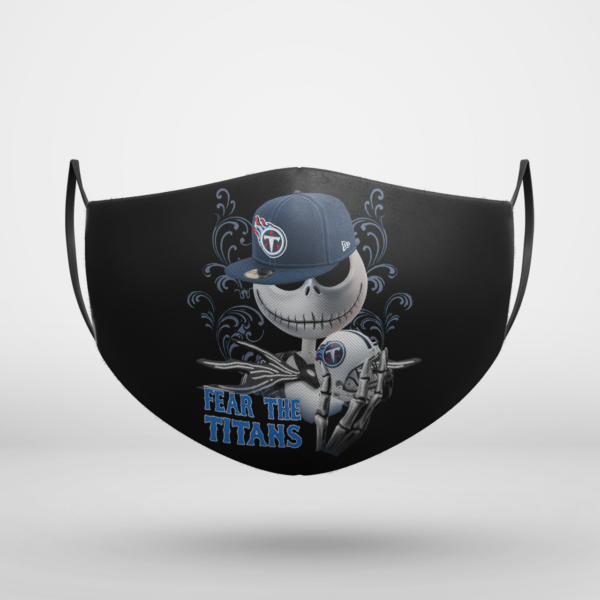 Fear The Tennessee Titans Jack Skellington NFL Halloween Face Mask