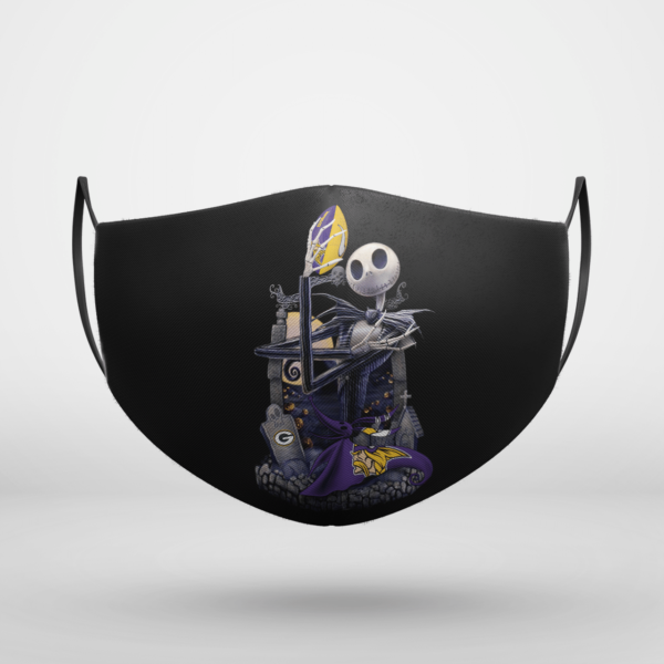 Minnesota Vikings Jack Skellington Halloween Face Mask
