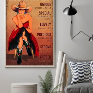 God Says You Are Unique Special Lovely Precious Vintage Poster, Canvas