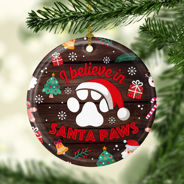 I Believe In Santa Paw Decoration Keepsake Christmas Ornament