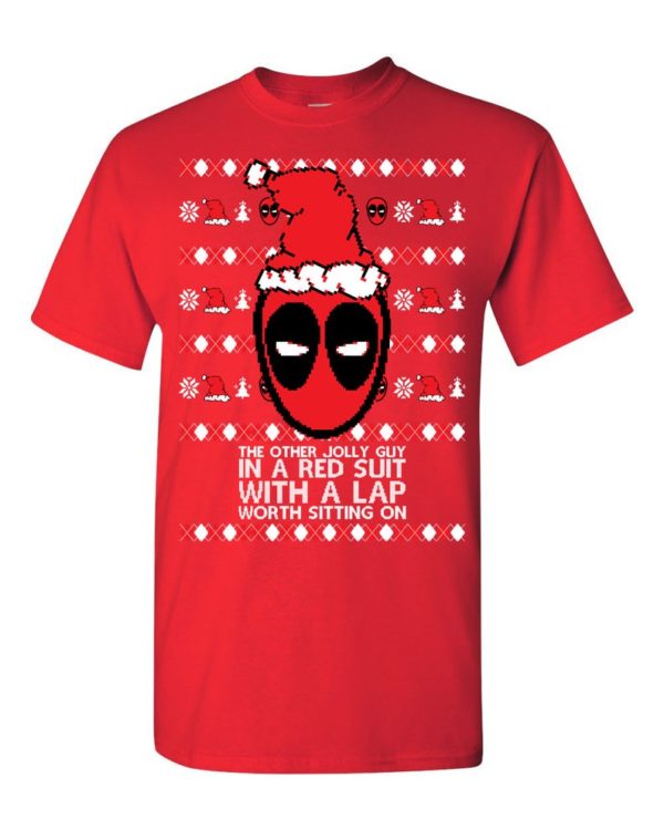 Funny Deadpool The Orther Jolly Guy In A Red Suit With A Lap Worth Sitting On Ugly Christmas Sweater