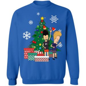 Beavis And Butthead Around The Christmas Tree Ugly Christmas Sweater