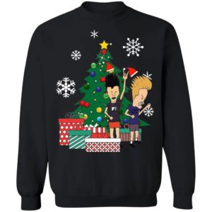 Beavis And Butthead Around The Christmas Tree Ugly Christmas Sweater