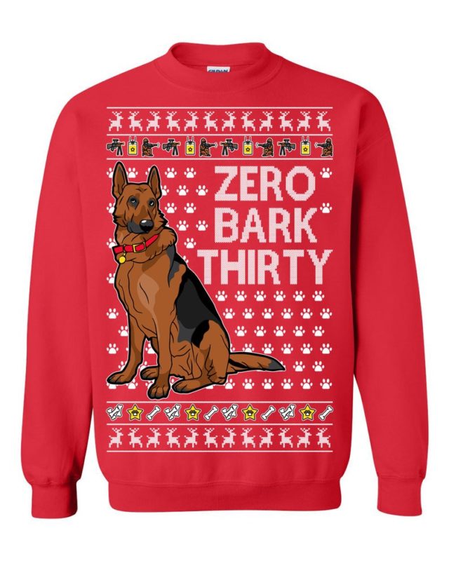 Zero Bark Thirty Dog Santa Claus Ugly Christmas Sweater