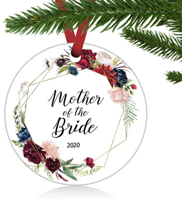 Mother of The Bride Ornaments 2020 First Christmas Couple Married Wedding Decoration  Ornament