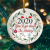 2020 The Year We Stayed Gnome Funny Pandemic Christmas Gnome Christmas Tree Holiday Flat Keepsake Christmas Ornament
