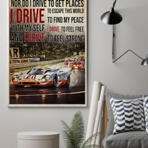 Racing Formula 1 I Drive To Feel Strong Vintage Poster, Canvas