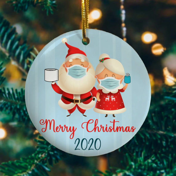 Mr Mrs Claus 2020 Circle Ornament Keepsake – Funny 2020 Christmas Ornament