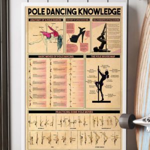 Pole Dancing Knowledge Vintage Poster, Canvas