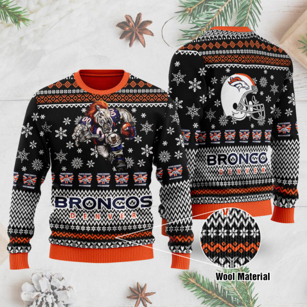 Denver Broncos 3D Printed Ugly Christmas Sweater