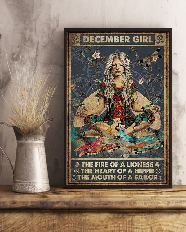 Yoga December Girl The Fire Of A Lioness The Heart Of Hippie Poster Poster, Canvas