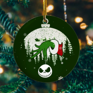 Green Character Jack Skellington Funny Decorative Christmas Ornament