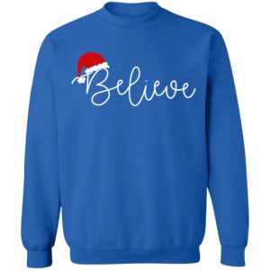 Believe With Santa Hat Ugly Christmas Sweater