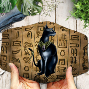 Black Ancient Cat Egypt Face Mask