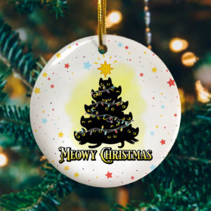 Meowy Christmas Black Cats Christmas Tree Decorative Christmas Ornament – Funny Christmas Holiday Gift