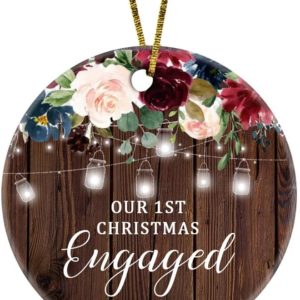 Our First Christmas Engaged 2020 Mr & Mrs Newlywed Decoration Romantic Couples Ornament