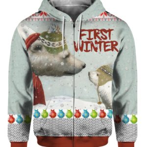 First Winter Polar Bears 3D Ugly Christmas Sweater Hoodie