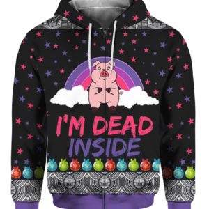 Pig I'm Dead Inside 3D Ugly Christmas Sweater Hoodie