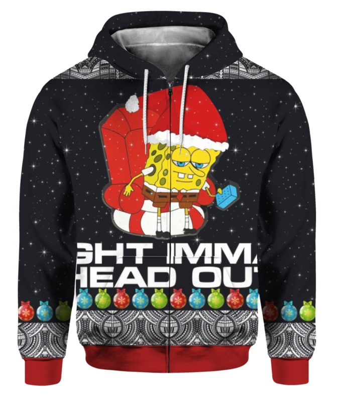 Meme Ight Imma Head Out 3D Ugly Christmas Sweater Hoodie